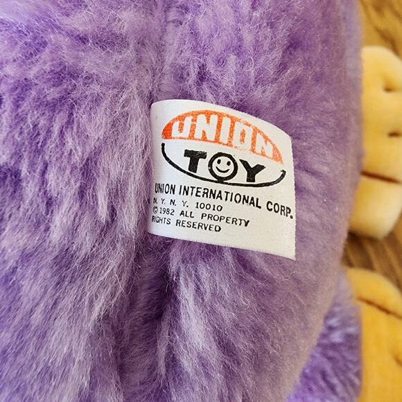 Vintage Union Toy Plush Monkey Purple 18" Stuffed Animal 1982 - Picture 10 of 11